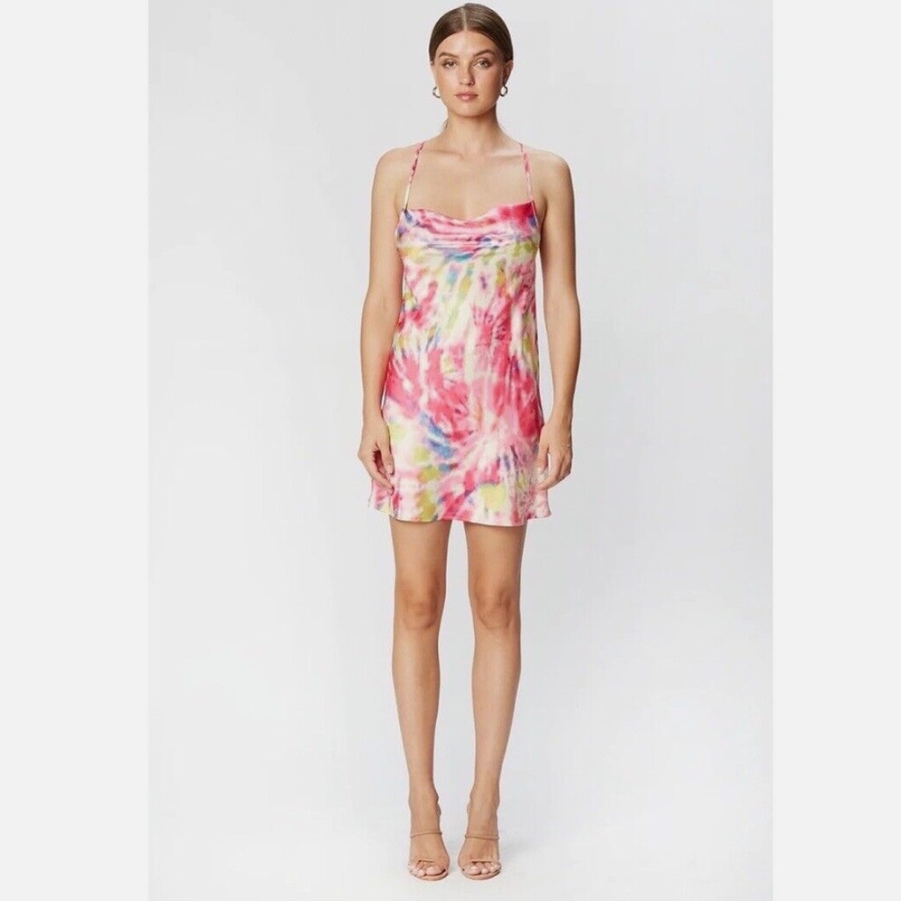 Never worn Flynn Skye Lynn Slip Dress in Kaleidoscope Satin Size: S